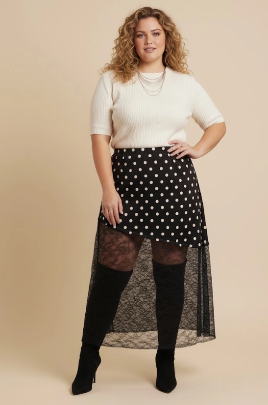 Jupe à poids et dentelle