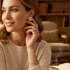 Boucle d'oreille carré