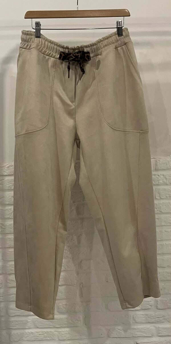Pantalon coupe large suédine